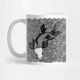 Koi Fish Great Wave Tattoo Blk Mug